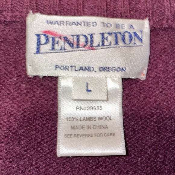 Pendleton Lambs Wool Full Zip Cable Knit Sweater Vest Size Large - Picture 2 of 5